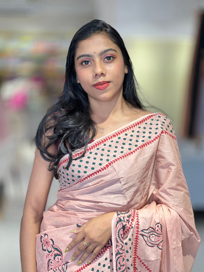Floral Printed Cotton Saree | SFA103