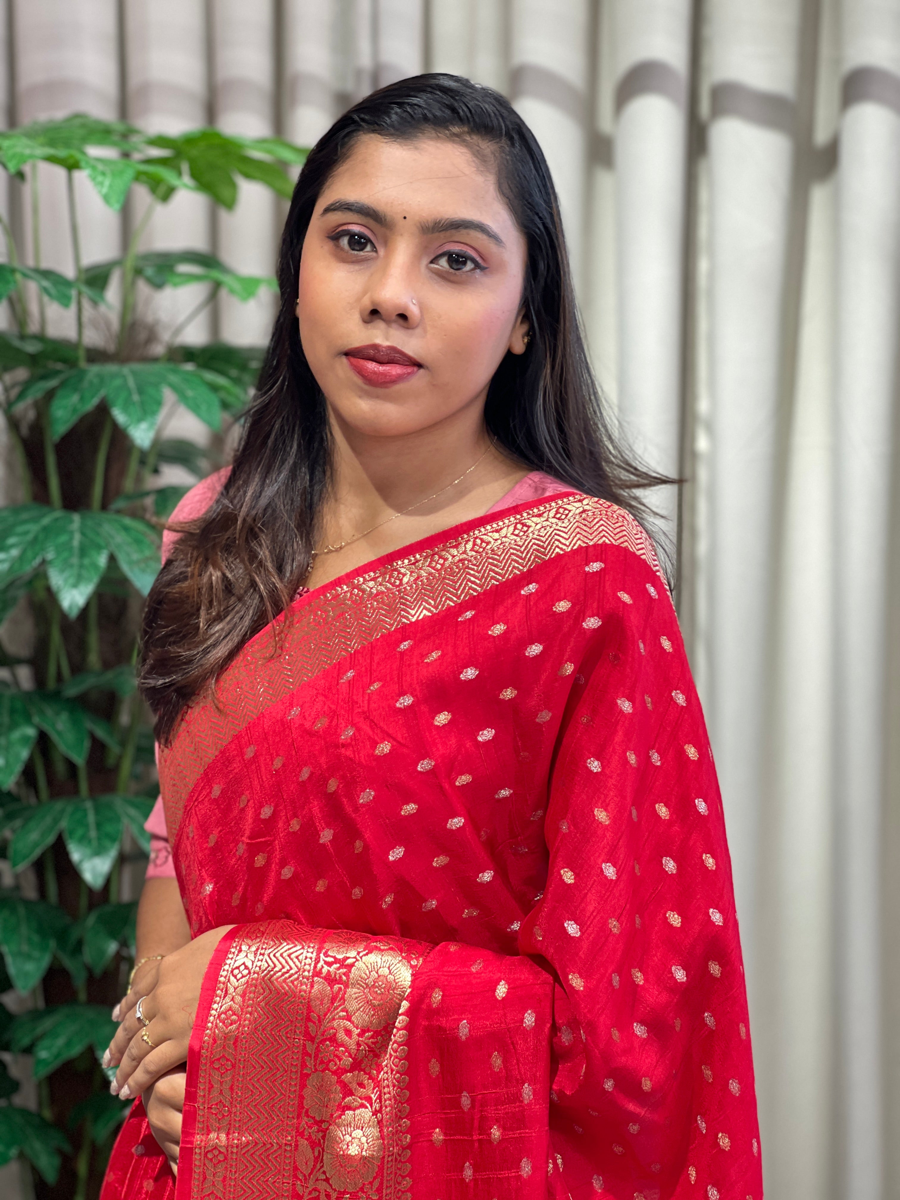 Golden And Zari Woven Banarasi Silk Saree | NN414