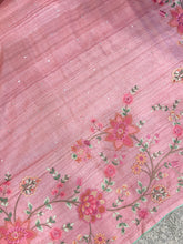 Floral Embroidery Border Desi Tussar Saree | RGD475