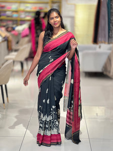 Pichwai Inspired Print Detailed Silk Chanderi Saree | RGD597