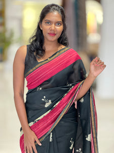 Pichwai Inspired Print Detailed Silk Chanderi Saree | RGD597