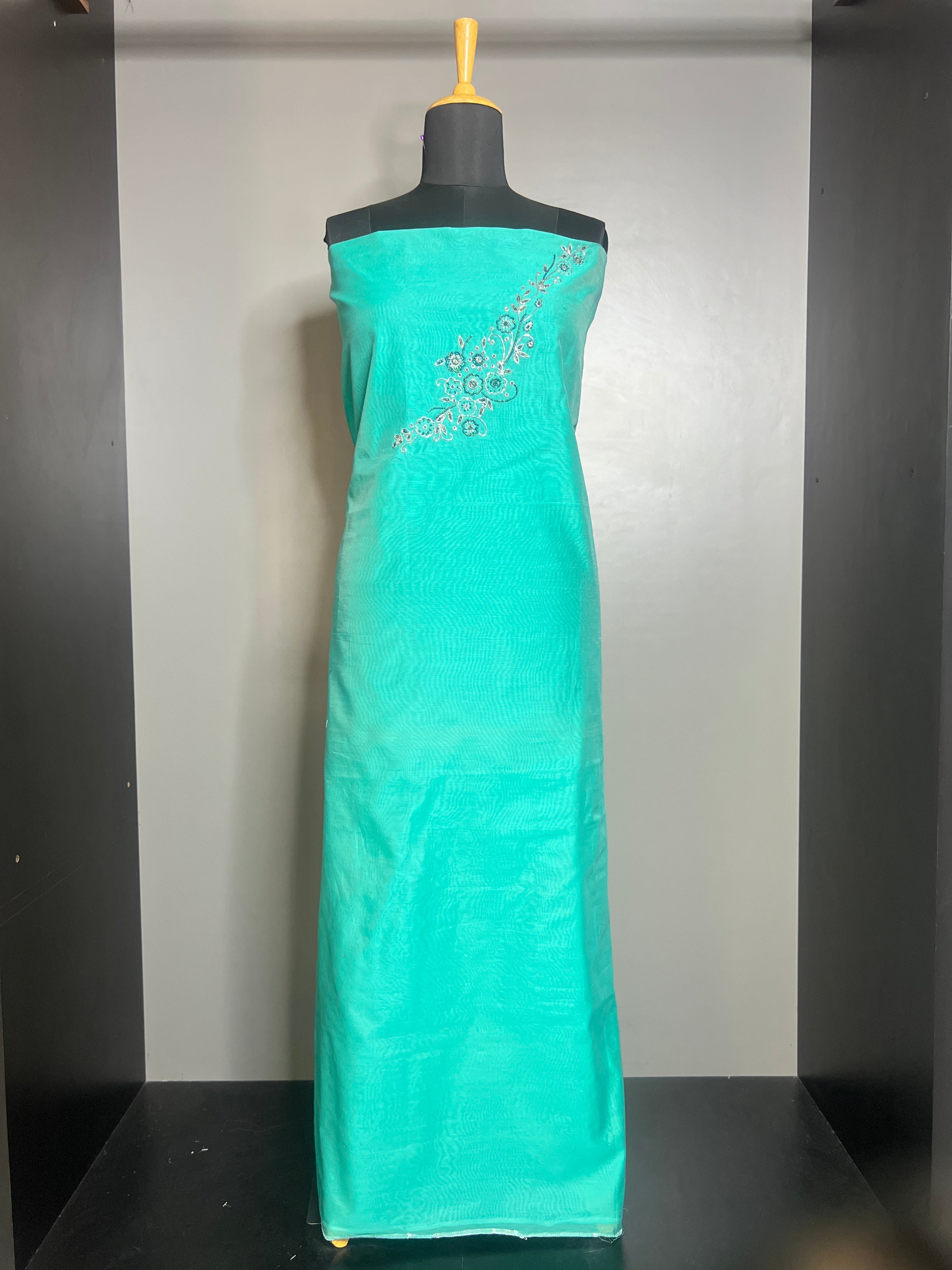 Hand Embroidery Detailed Chanderi Kurta Material | DN192