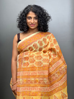 Block Printed Kota By Kota Saree | RR104