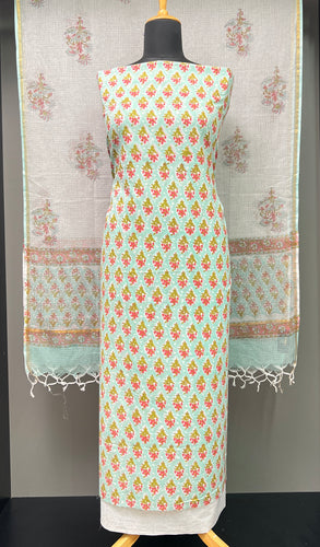 Floral Block Printed Cotton Salwar Set | JKL552