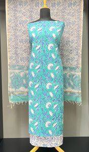 Block Printed Floral Patterned Cotton Salwar Set | JKL554
