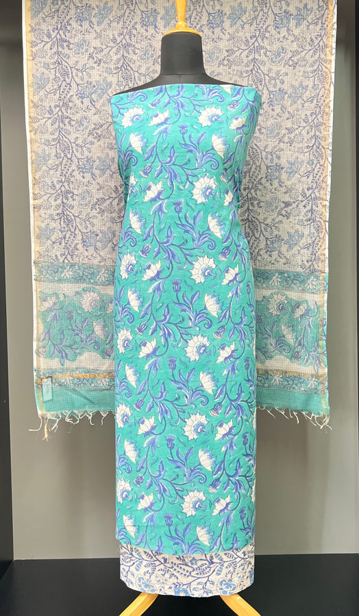 Block Printed Floral Patterned Cotton Salwar Set | JKL554