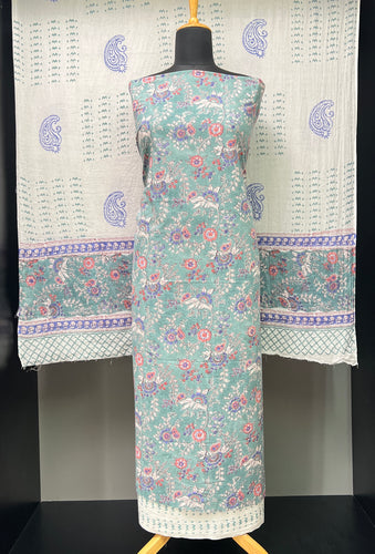 Block Printed Floral Patterned Cotton Salwar Set | JKL559