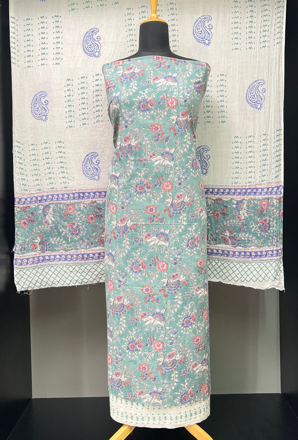 Block Printed Floral Patterned Cotton Salwar Set | JKL559