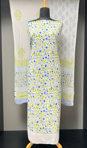 Block Printed Floral Patterned Cotton Salwar Set | JKL565
