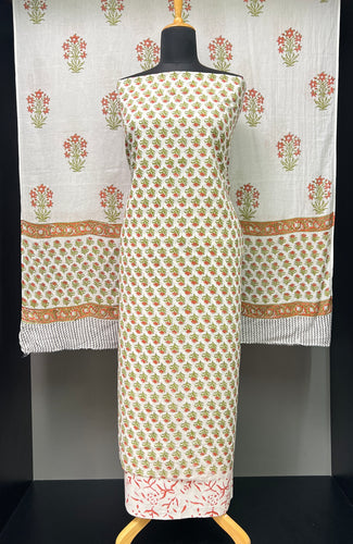 Floral Block Printed Cotton Salwar Set | JKL568