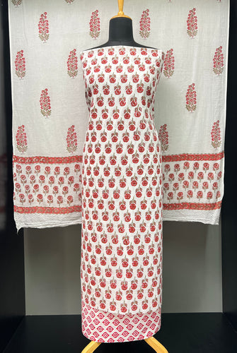 Floral Block Printed Cotton Salwar Set | JKL569