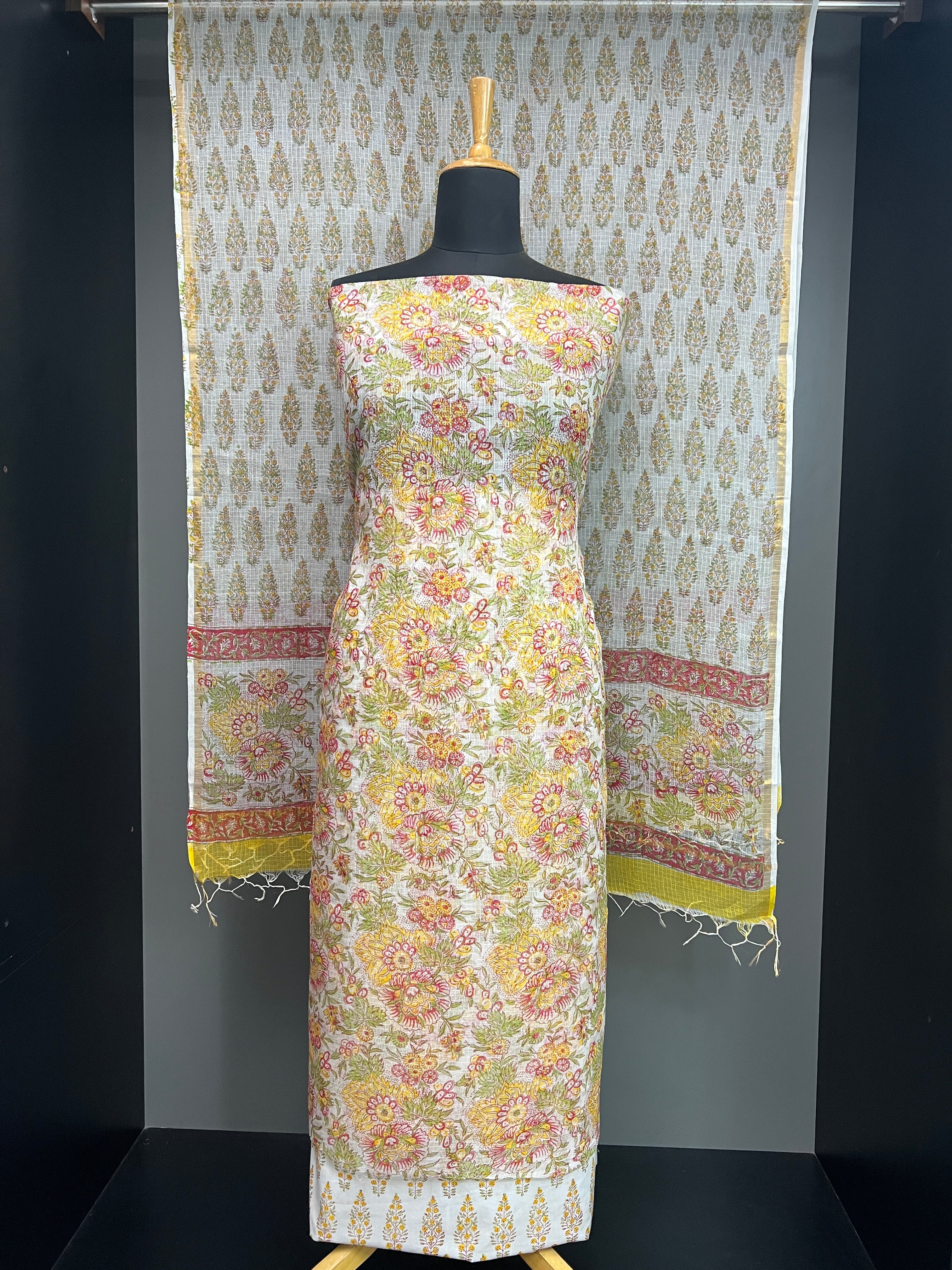 Hand Block Printed Kota Salwar Set | JKL571