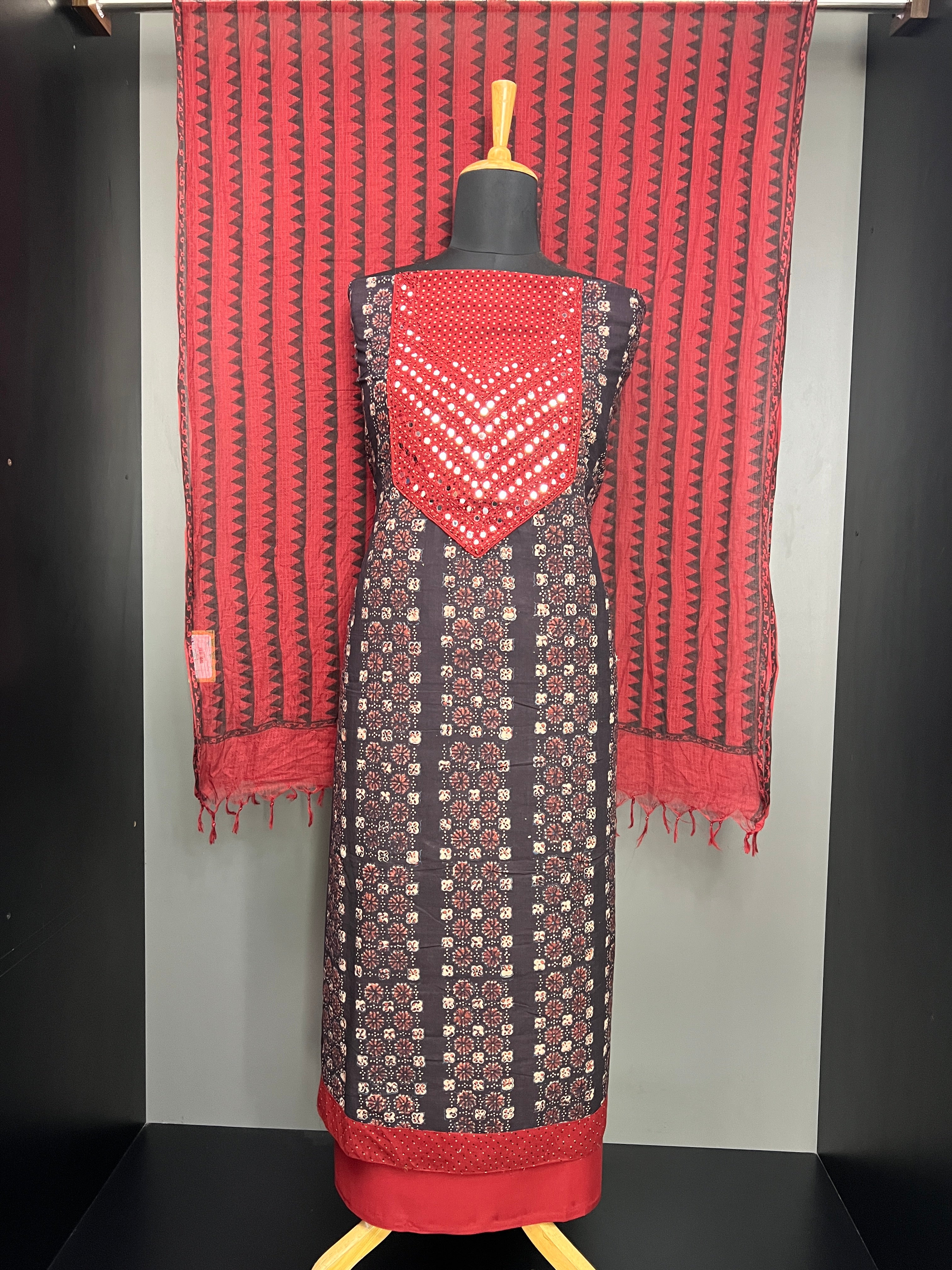 Hand Block Printed Pure Cotton Salwar Set | JSC477