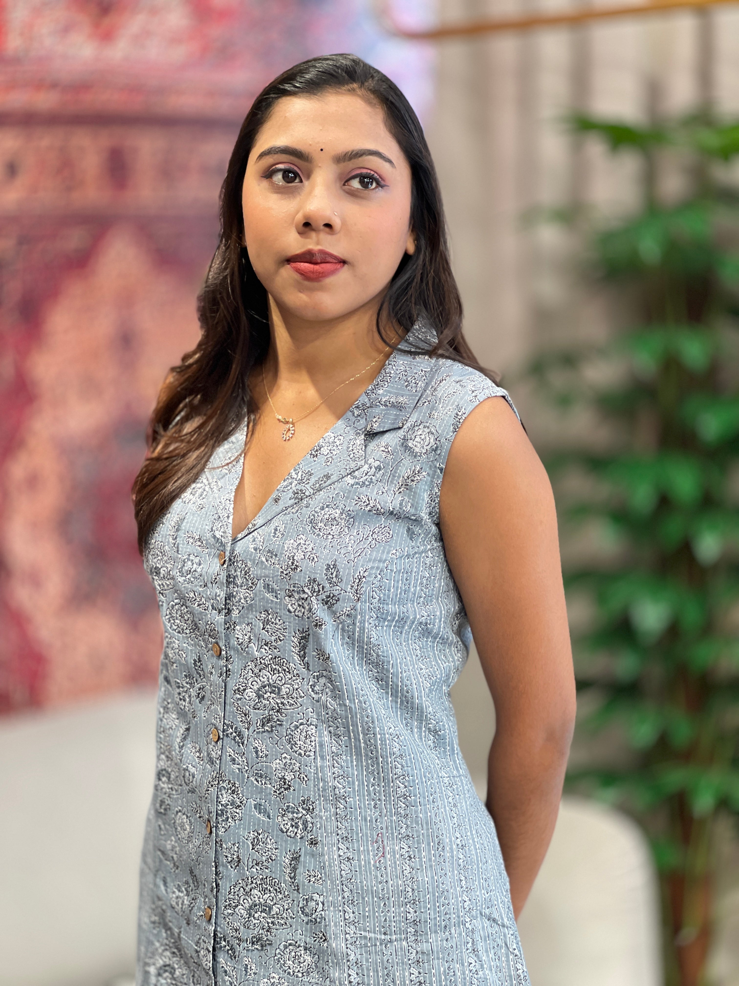 Floral Printed Cotton Kurta | JSC509