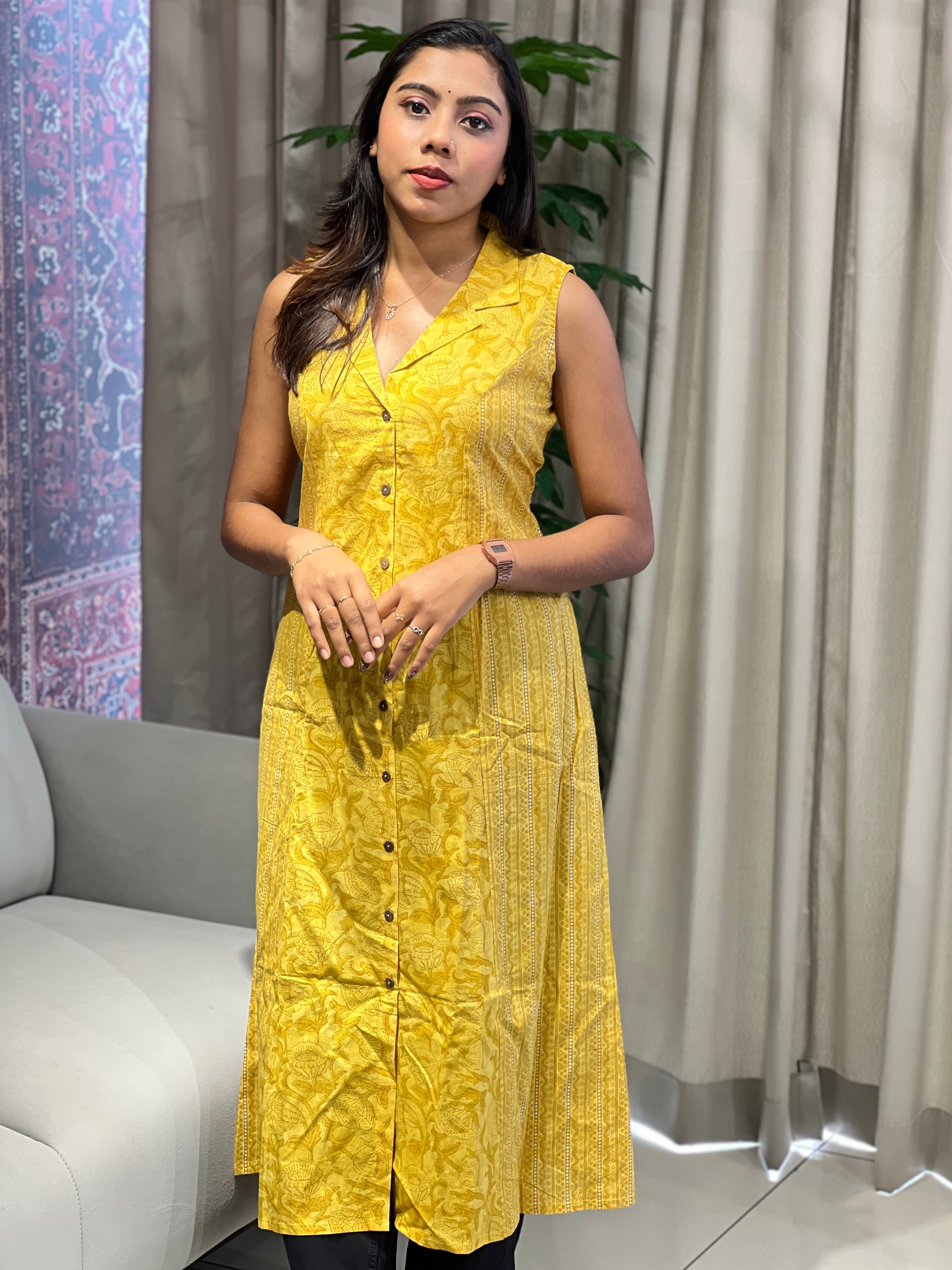 Floral Printed Cotton Kurta | JSC510