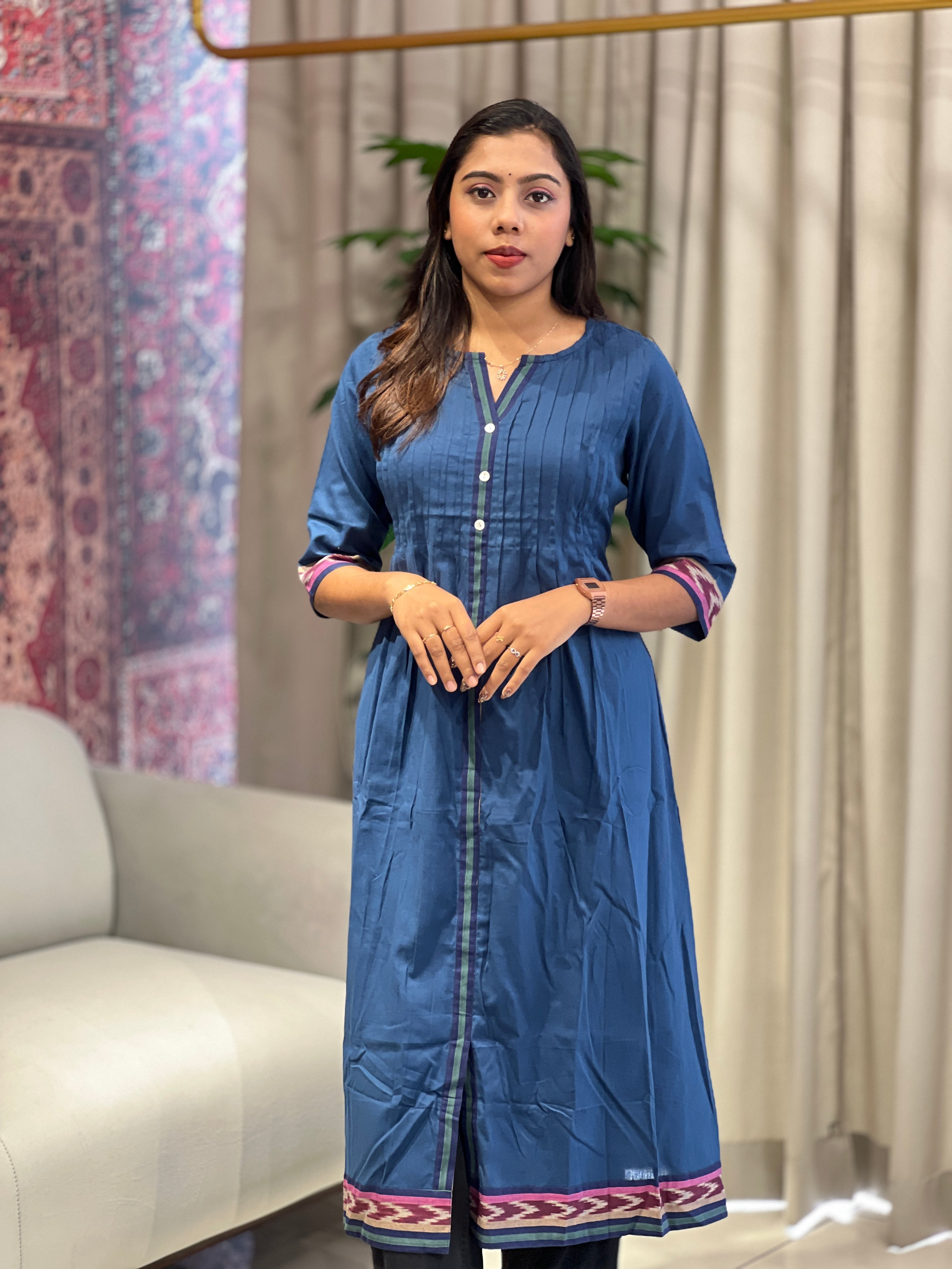 Pin Tuck Detailed Cotton Kurta | JSC518