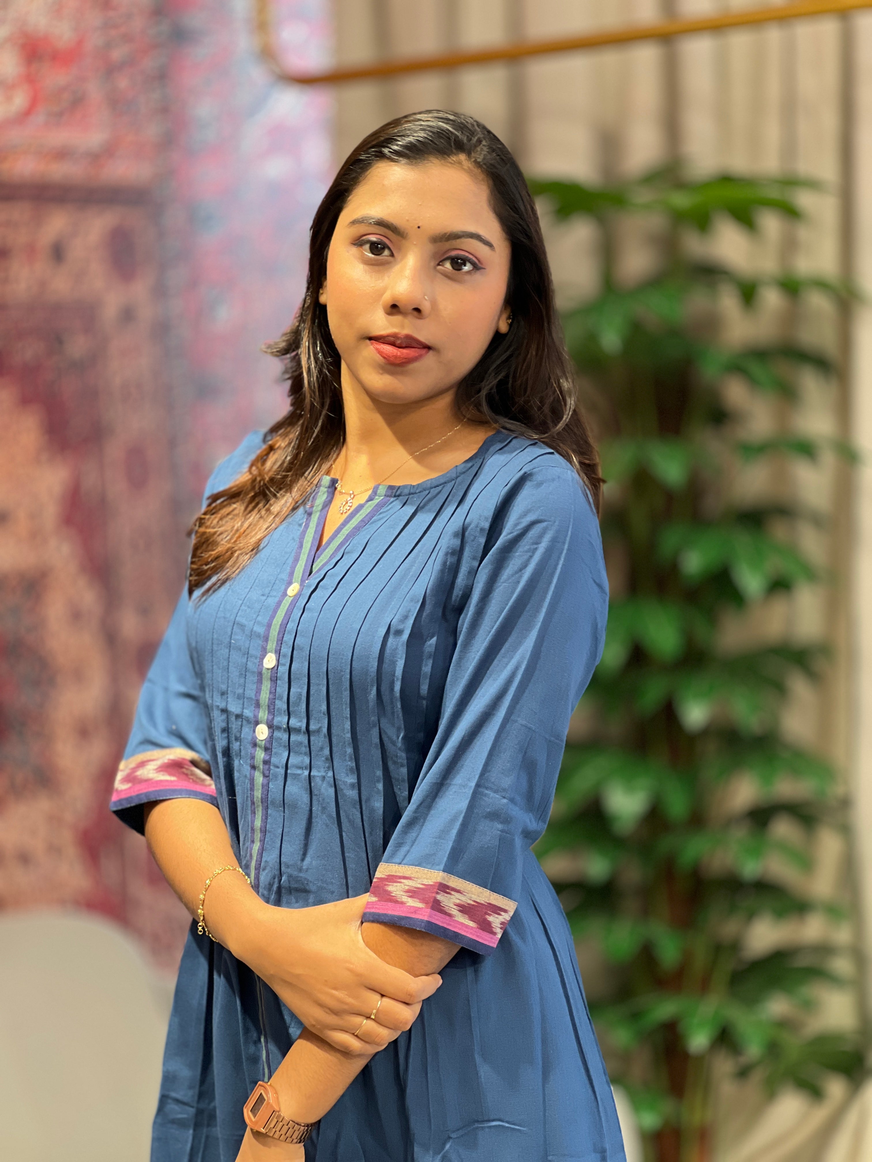 Pin Tuck Detailed Cotton Kurta | JSC518