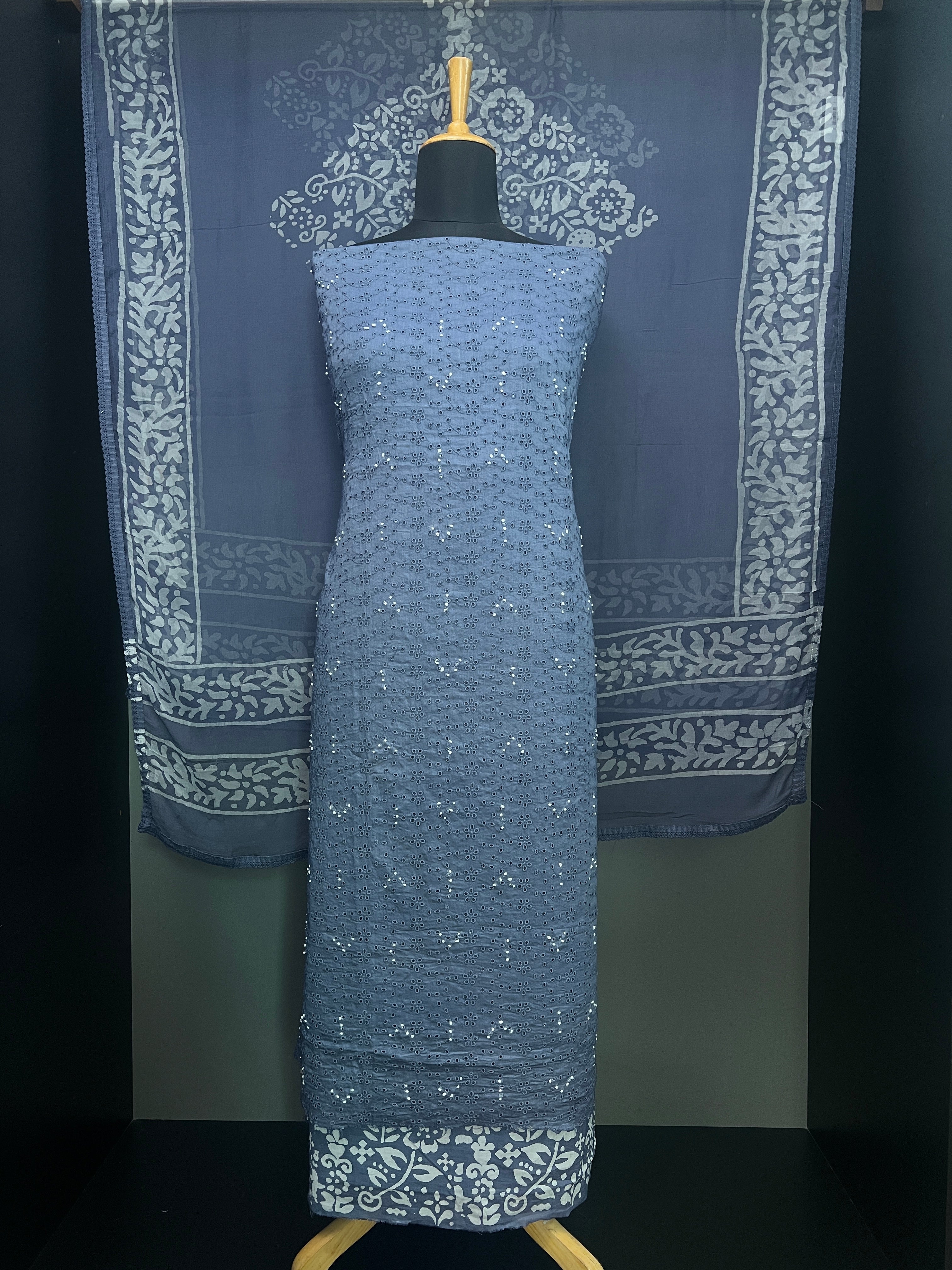 French Knot Embroidery Detailed Hakoba Salwar Set | JT118