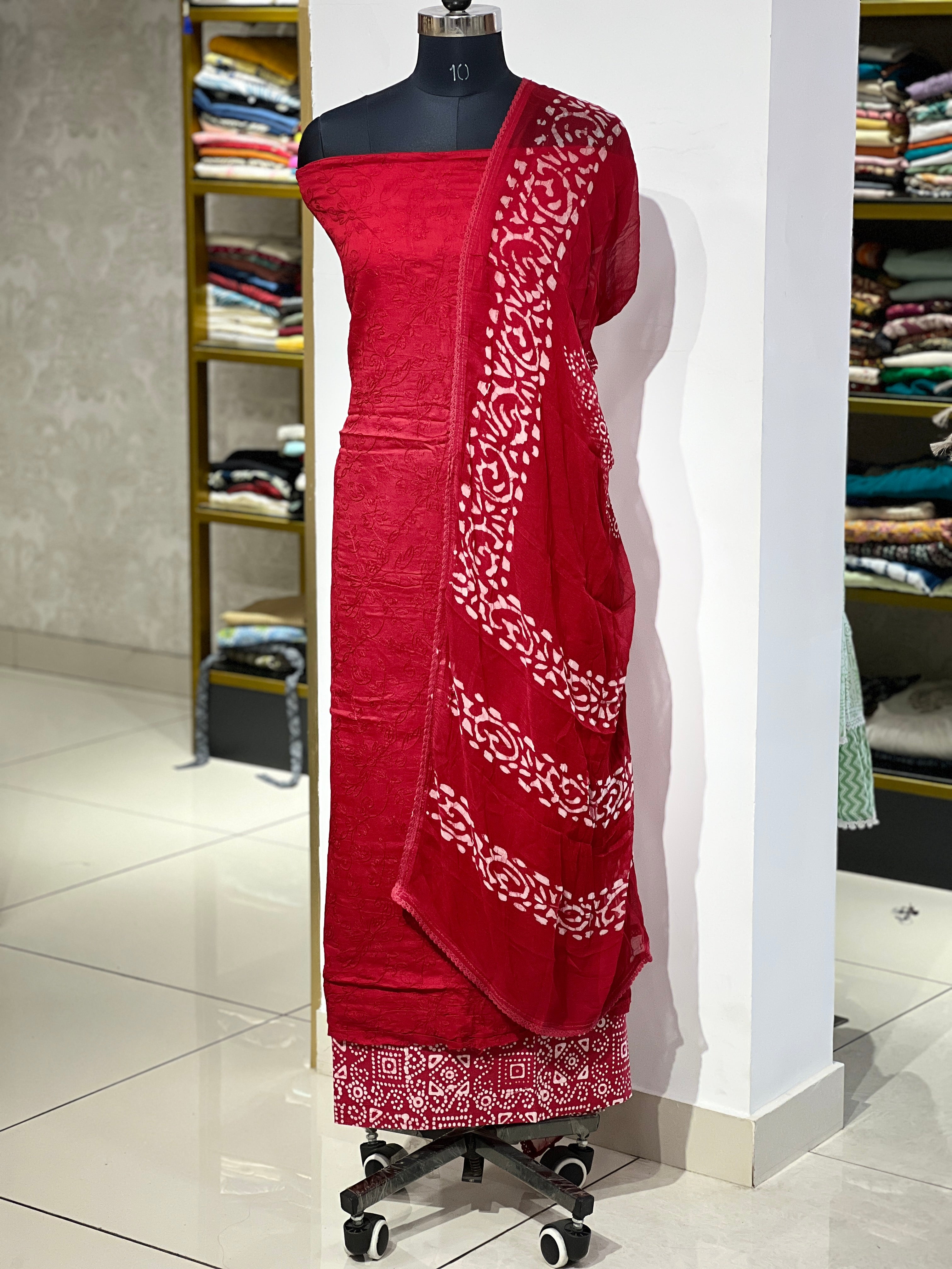 Floral Embroidery Detailed Cotton Salwar Set | JT133