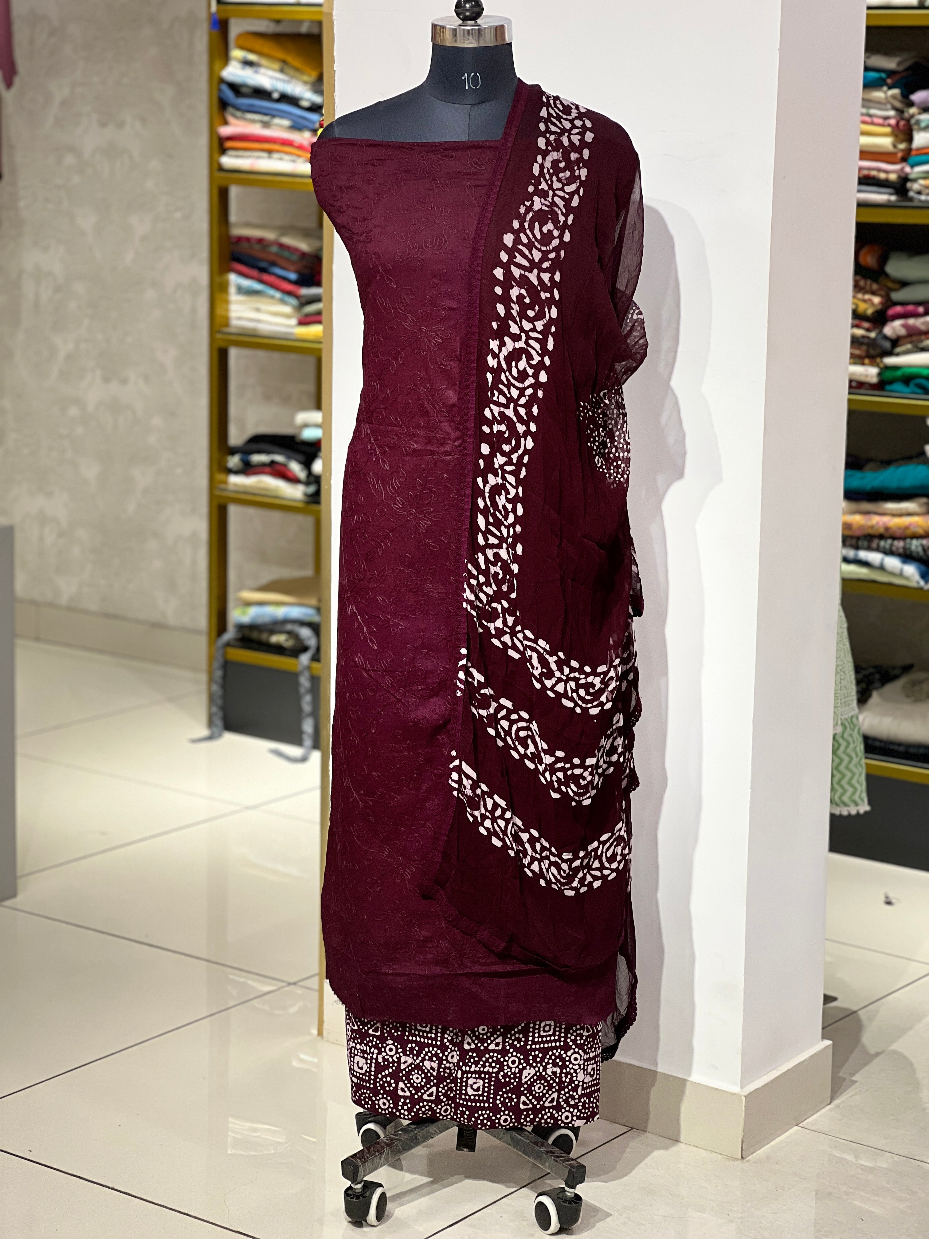 Floral Embroidery Detailed Cotton Salwar Set | JT135