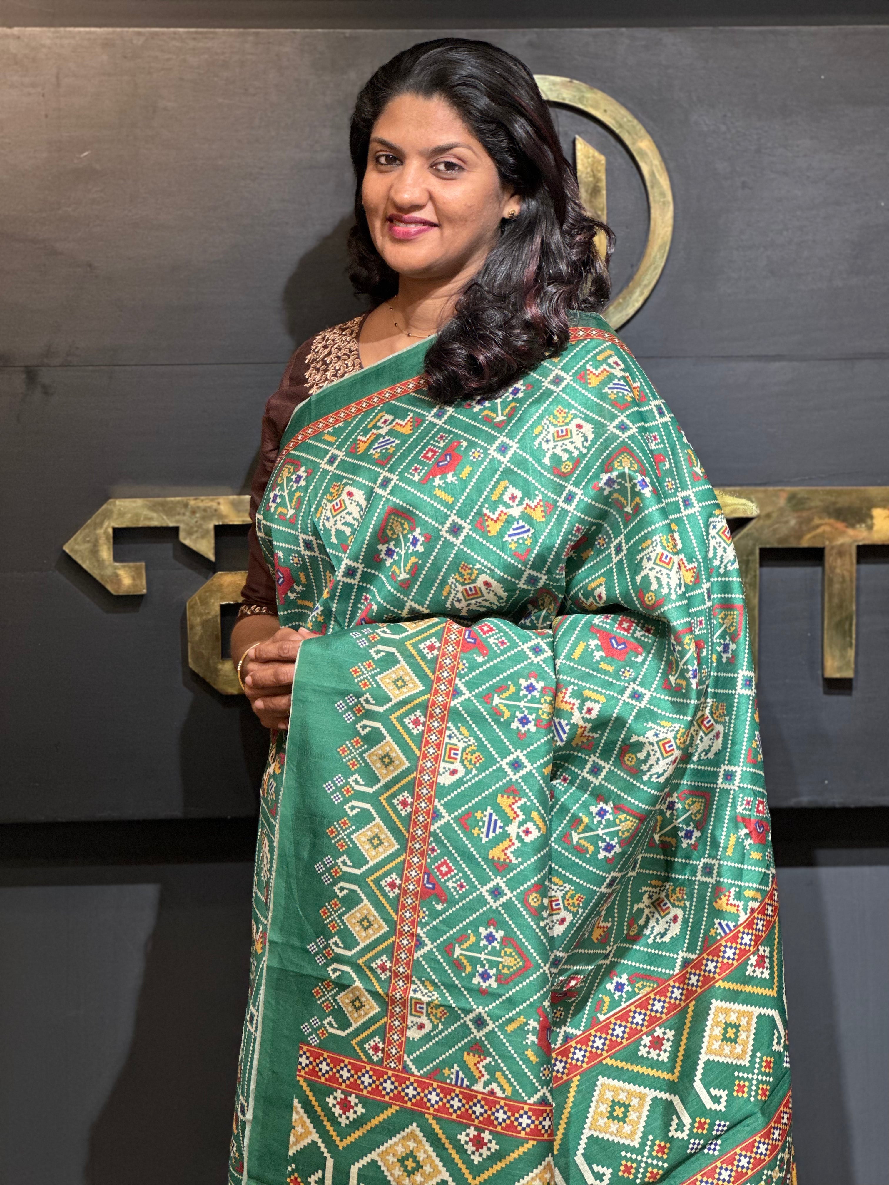 Patola Digital Printed Semi Silk Sarees | JCL640