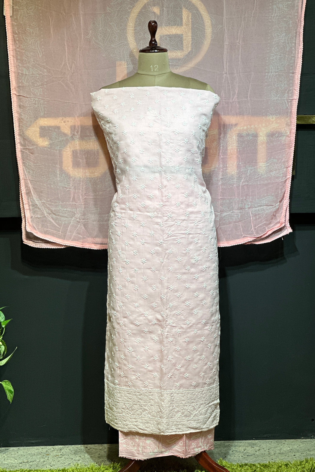 Hand Chikankari & Batik Detailed Cotton Salwar Set | JT158