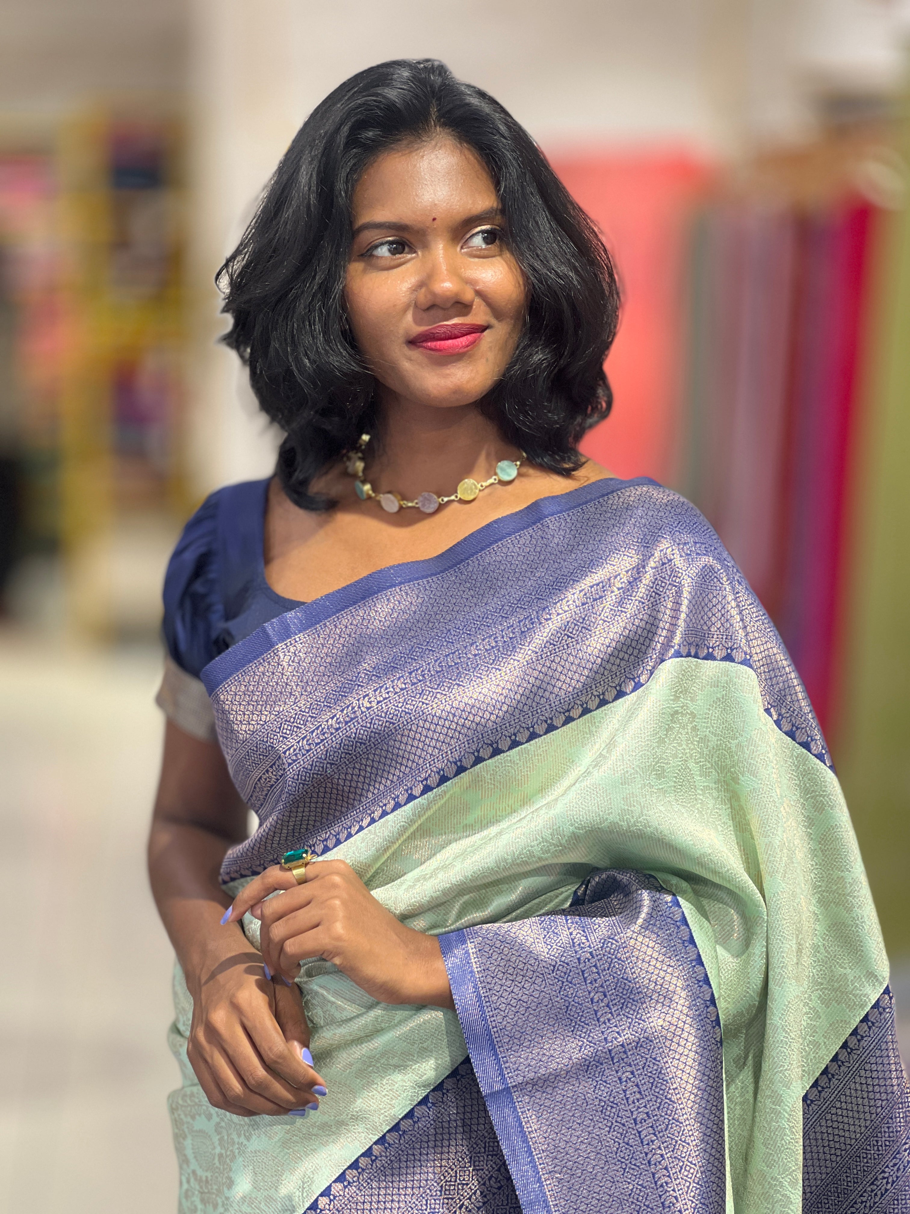Zari Woven Floral Patterned Semi Silk Saree | KAC104