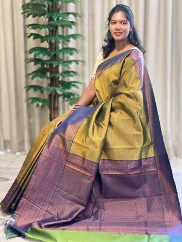 Traditional Zari Woven Brocade Patterned Semi Silk Saree | KAC146