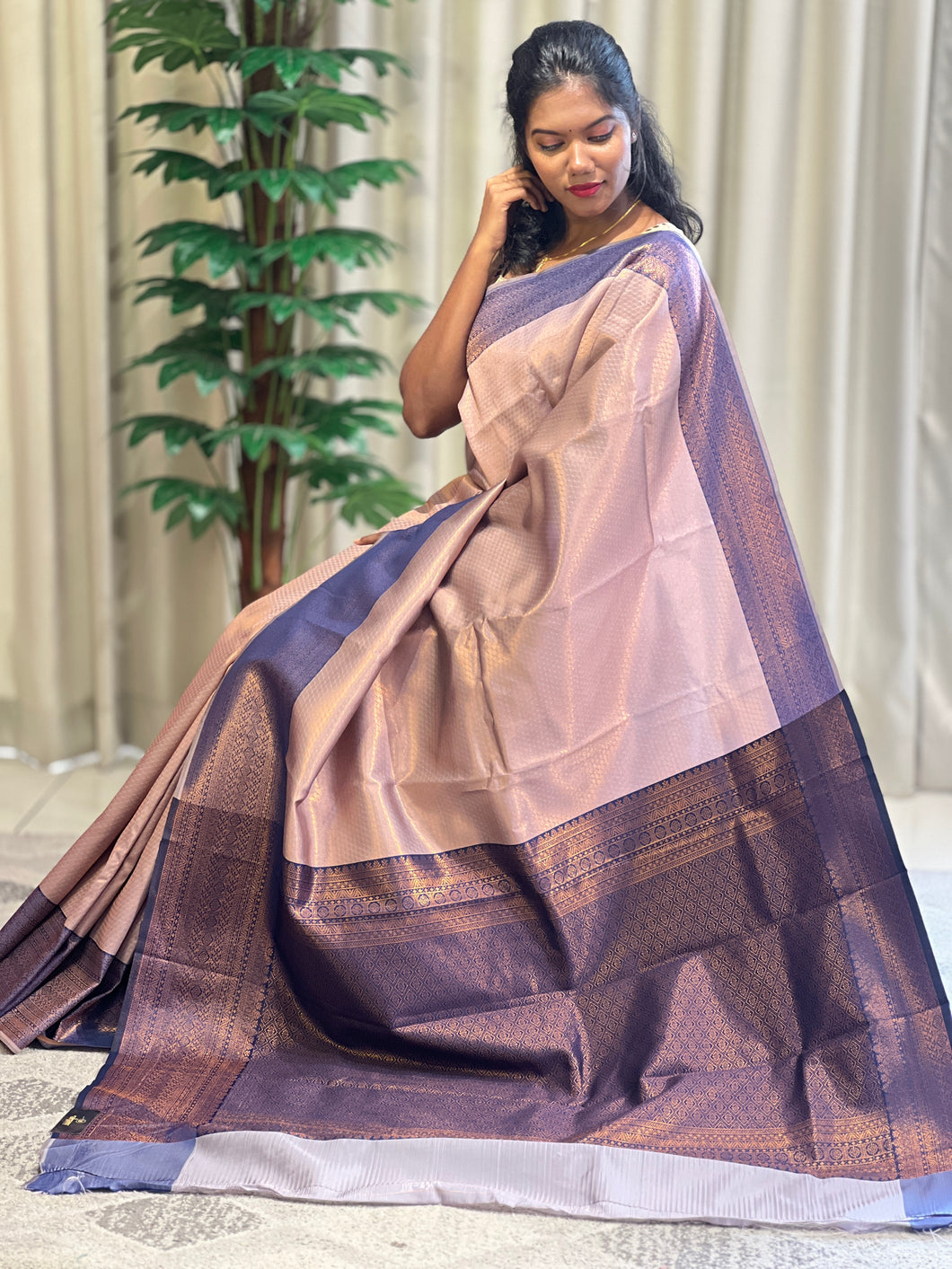 Traditional Zari Woven Brocade Patterned Semi Silk Saree | KAC147