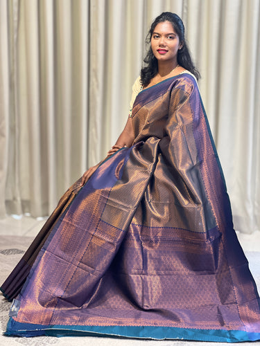 Traditional Zari Woven Brocade Patterned Semi Silk Saree | KAC149