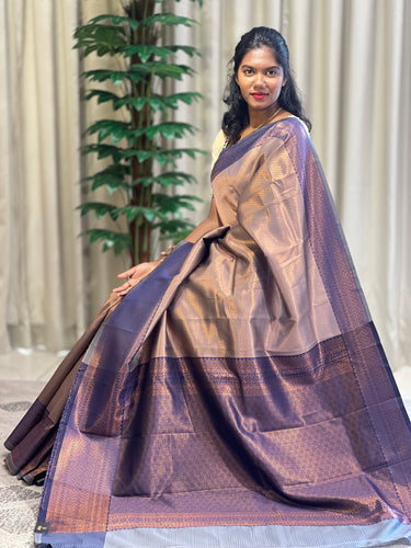 Traditional Zari Woven Brocade Patterned Semi Silk Saree | KAC153