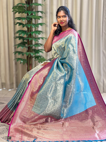 Zari Woven Floral Patterned Banarasi Silk Saree | KAC156