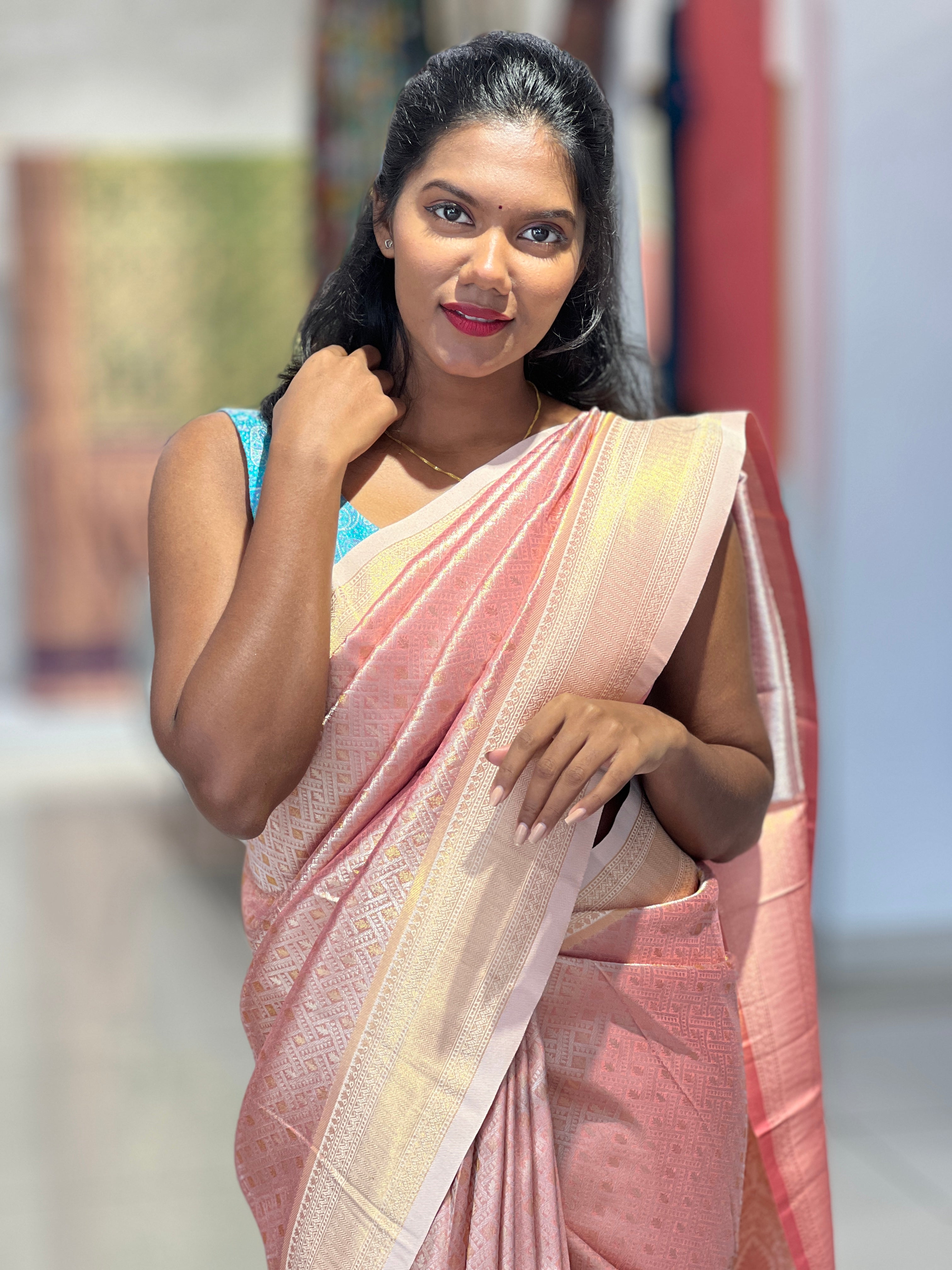 Traditional Zari Woven Brocade Patterned Semi Silk Saree | KAC163