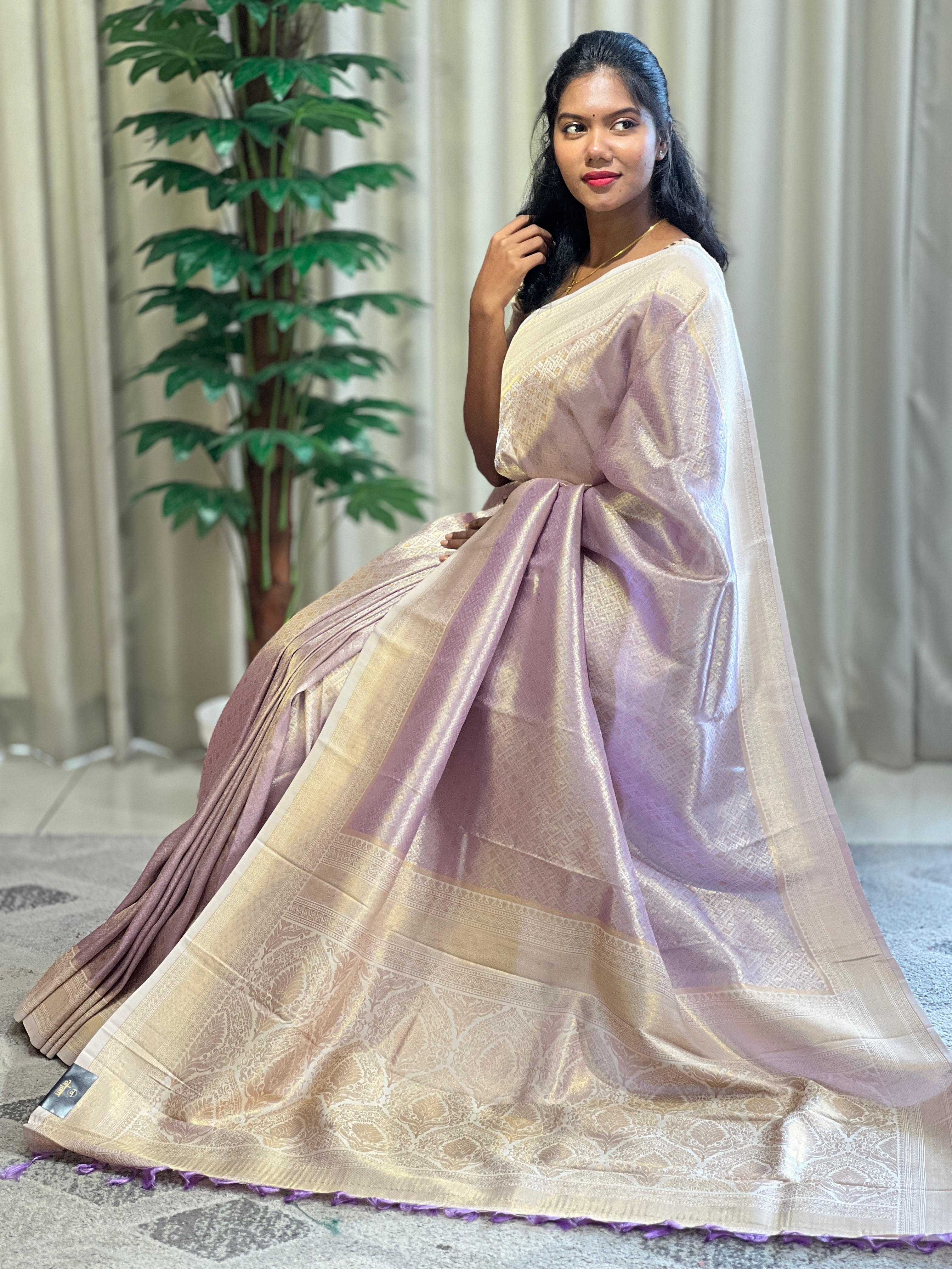 Traditional Zari Woven Brocade Patterned Semi Silk Saree | KAC165
