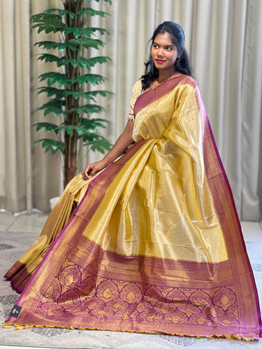 Traditional Zari Woven Brocade Patterned Semi Silk Saree | KAC166