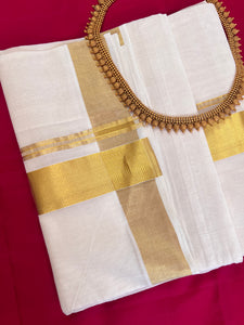 Power Loom Kerala Cotton Balaramapuram Saree | KL196