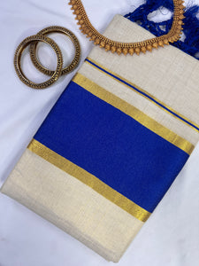 Golden Tissue Weaving Kerala Cotton Saree | KL257