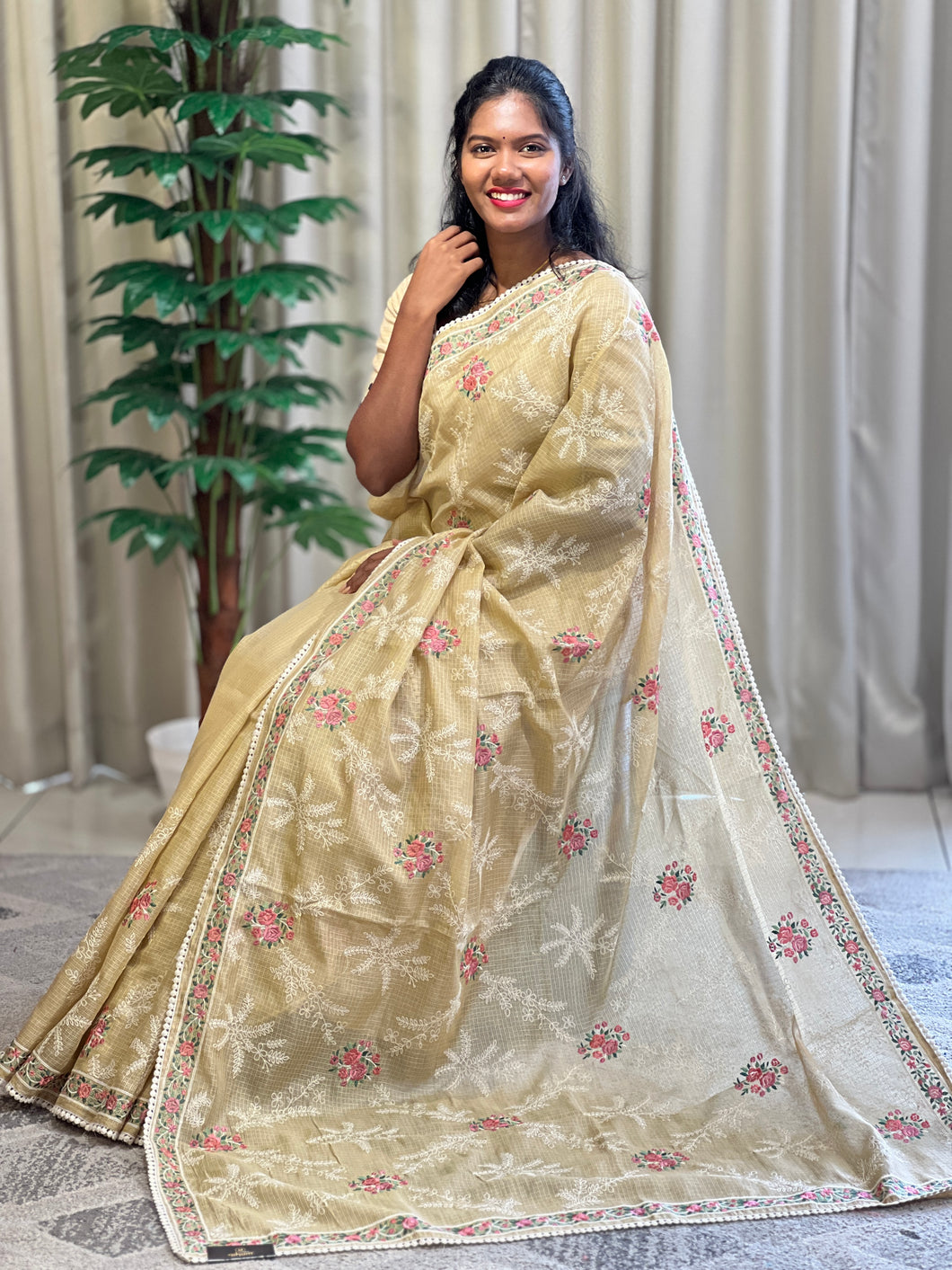 Machine Embroidery Supernet Kota Saree | KSD313