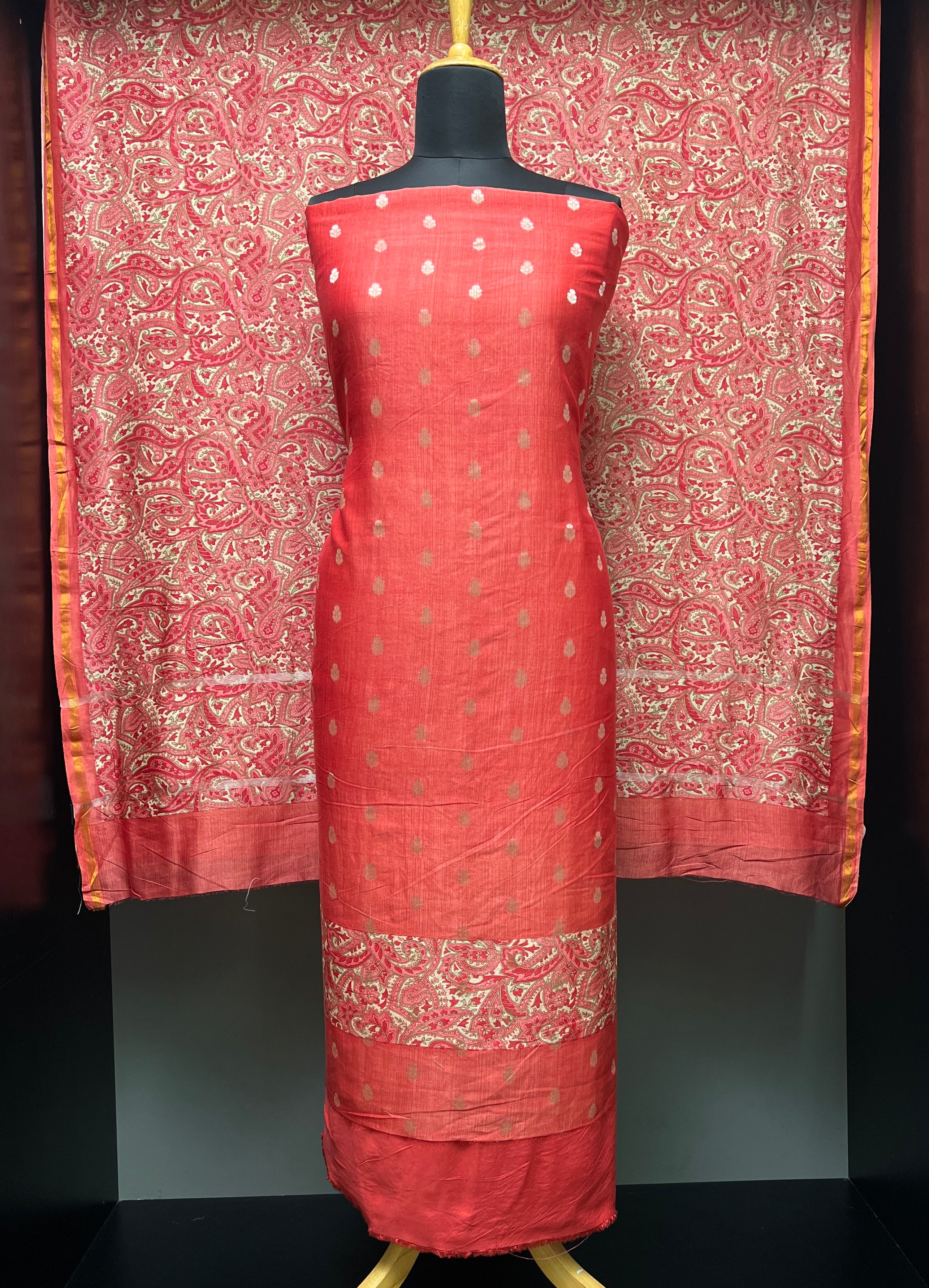 Banarasi Buta With Digital Printed Chanderi Silk Salwar Set | LV437