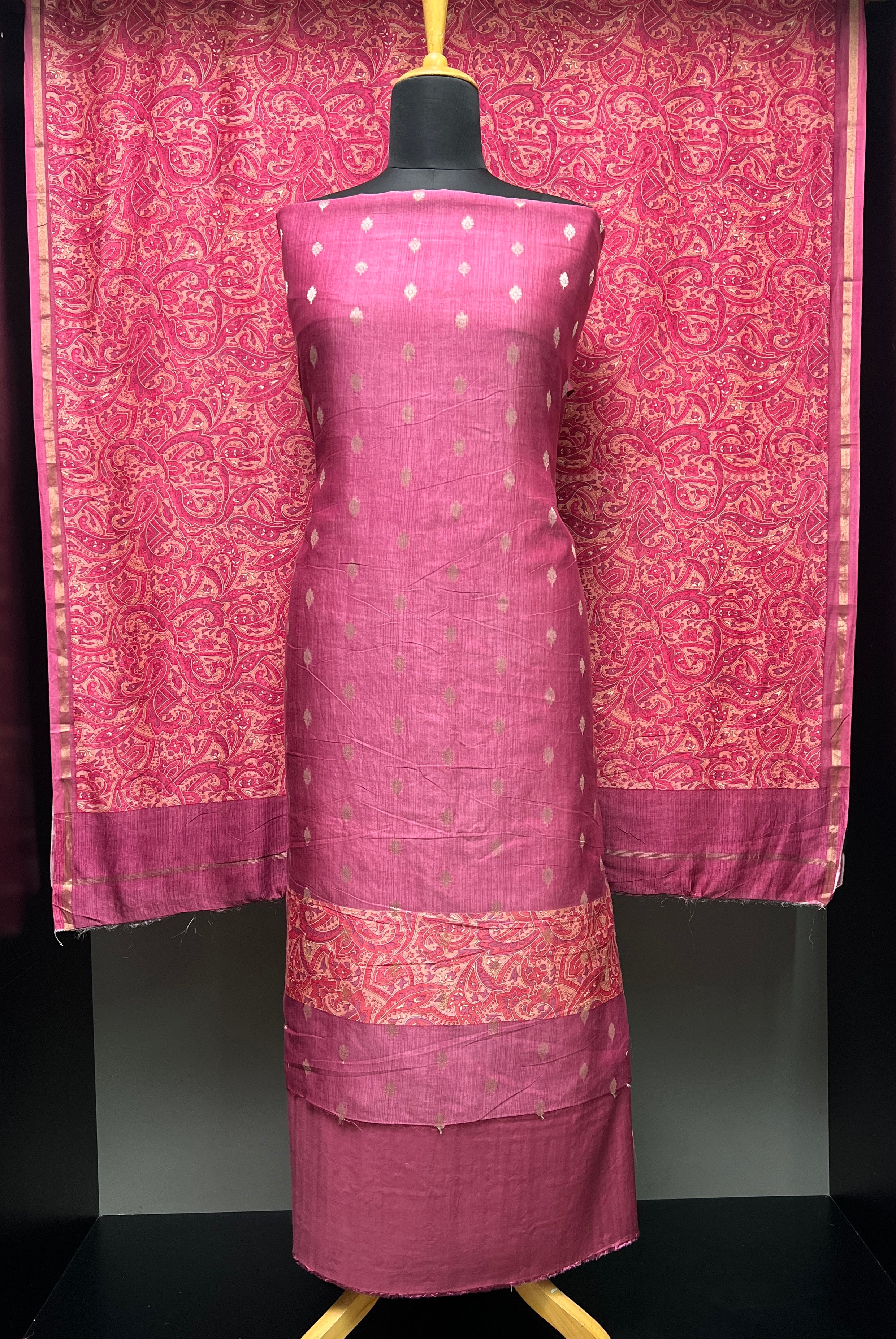 Banarasi Buta With Digital Printed Chanderi Silk Salwar Set | LV439