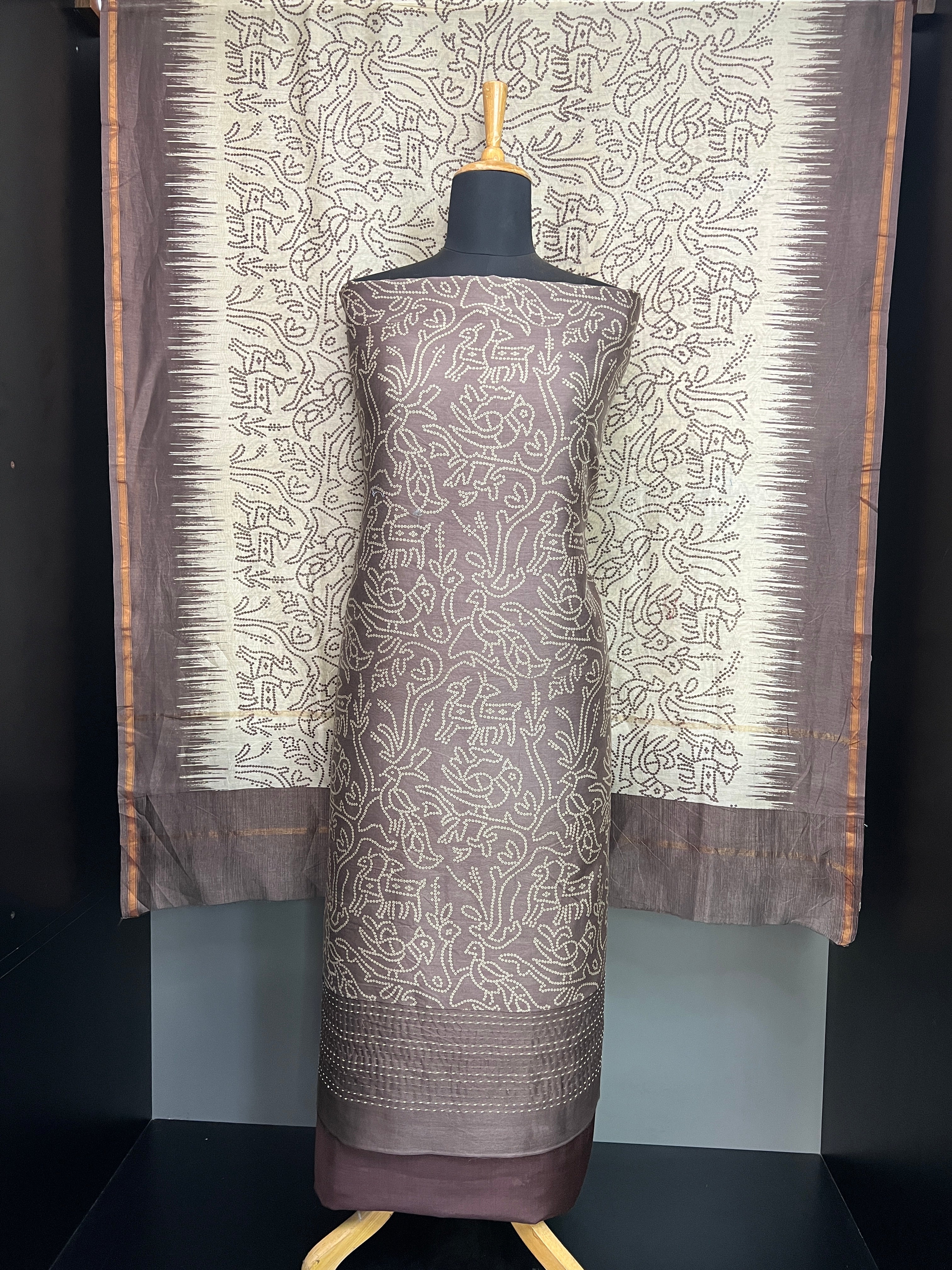 Digital Print With Kantha Detailed Chanderi Salwar Set | LV554