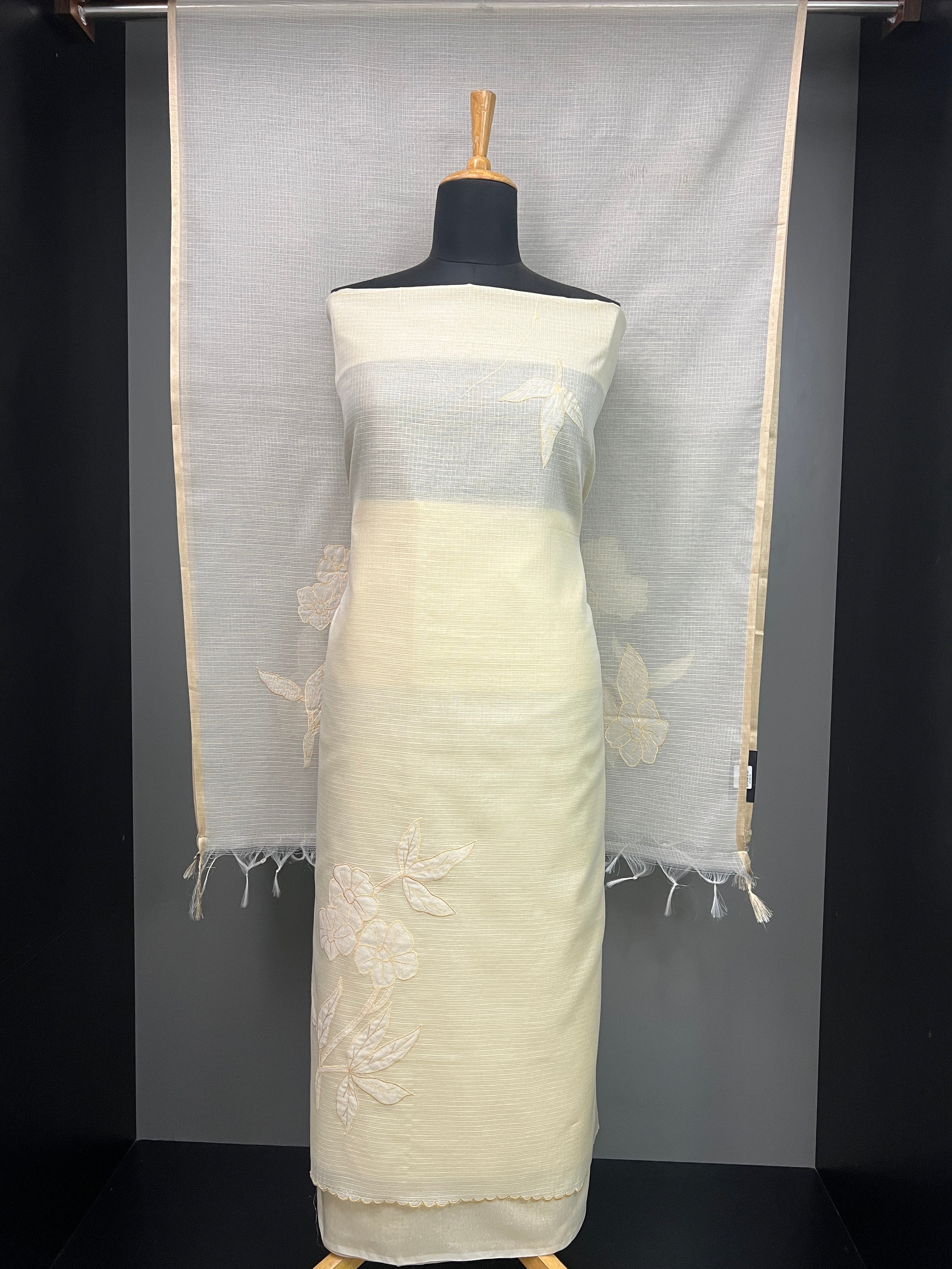 Floral Applique Detailed Silky Kota Salwar Set | MM228