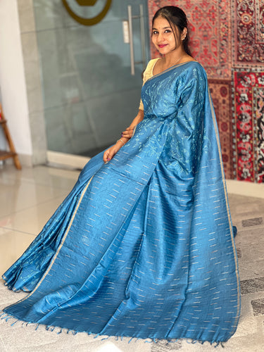 Floral Embroidery With Kesiya Weaved Tussar Saree | MNH488