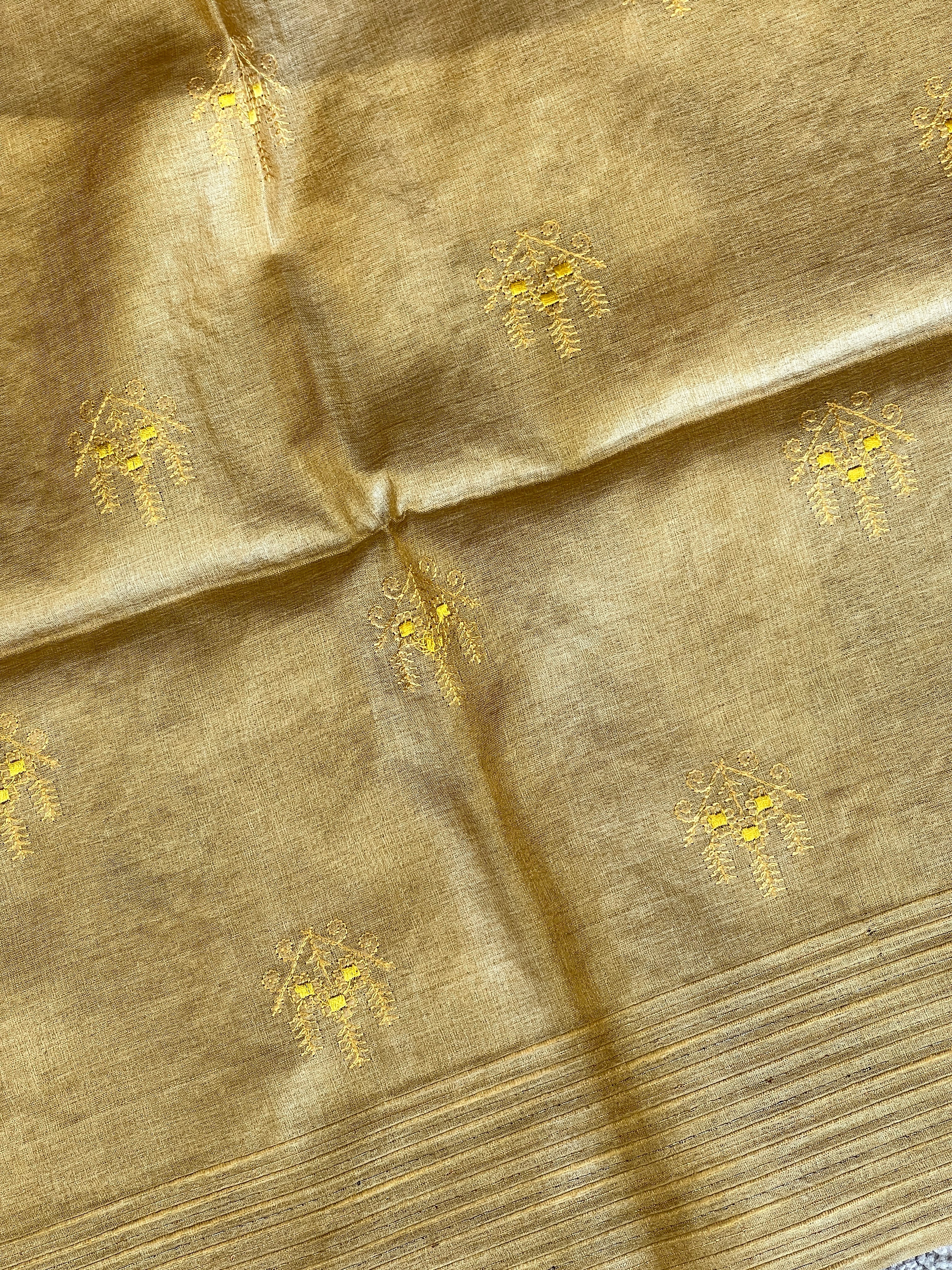 Machine Embroidery Detailed Tussar Saree | MNH507