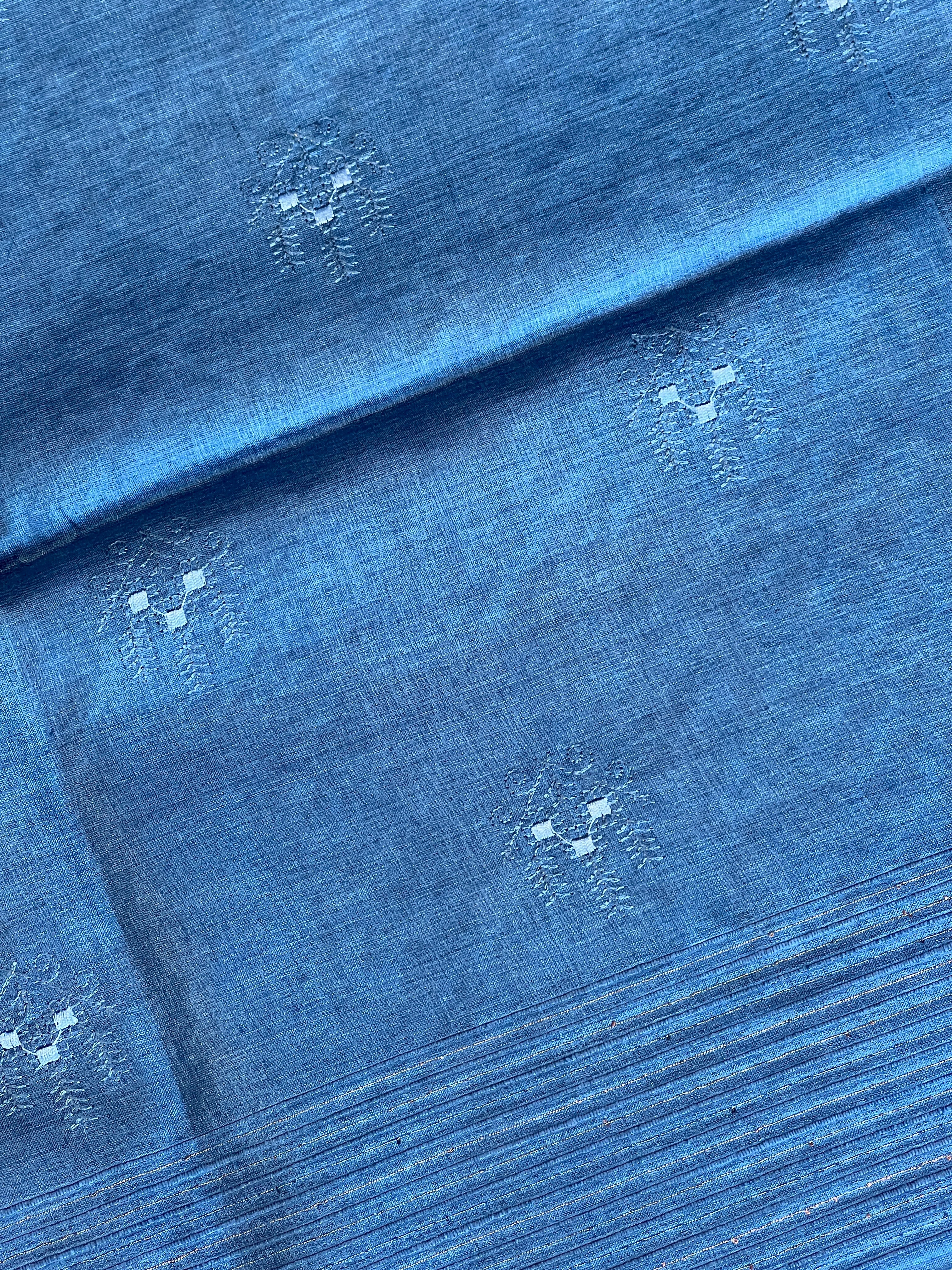Machine Embroidery Detailed Tussar Saree | MNH508