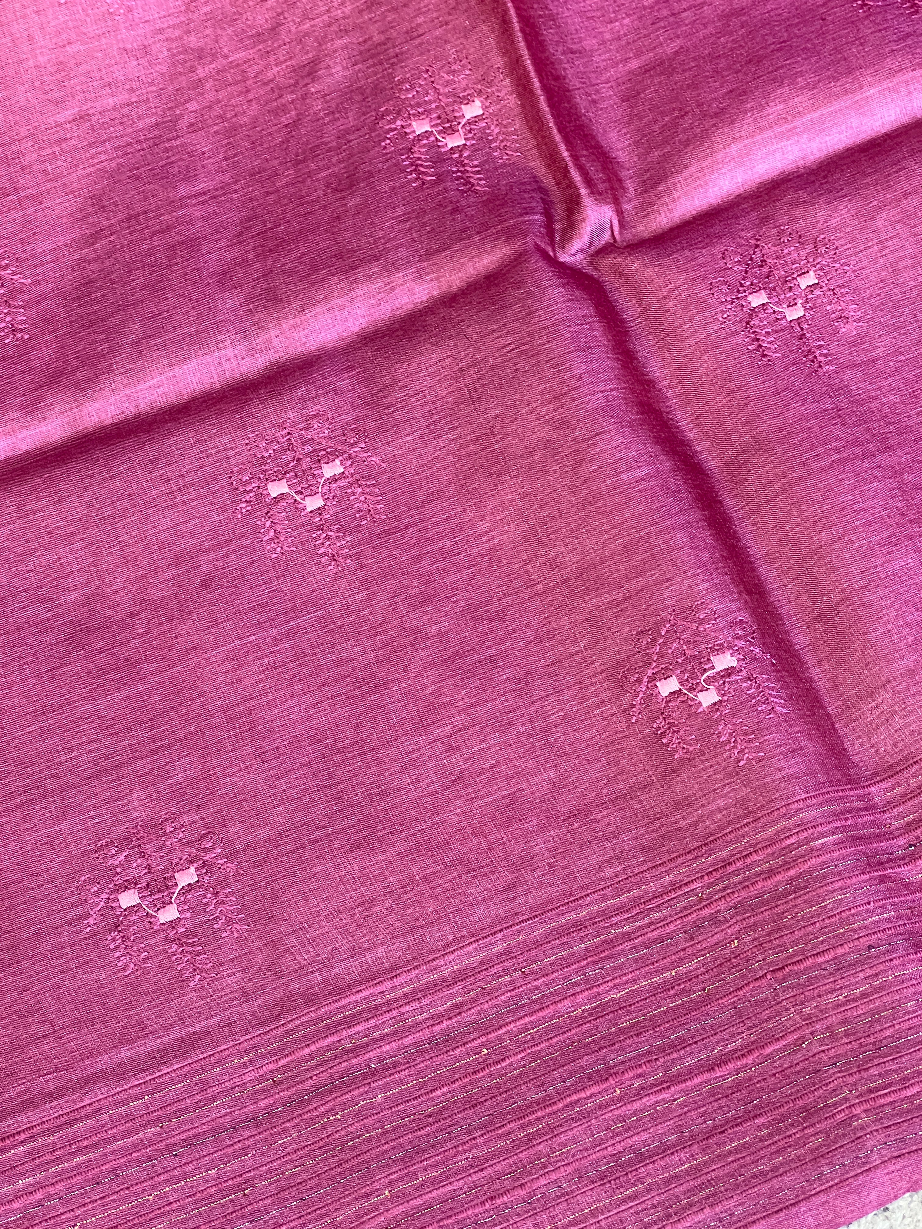 Machine Embroidery Detailed Tussar Saree | MNH509