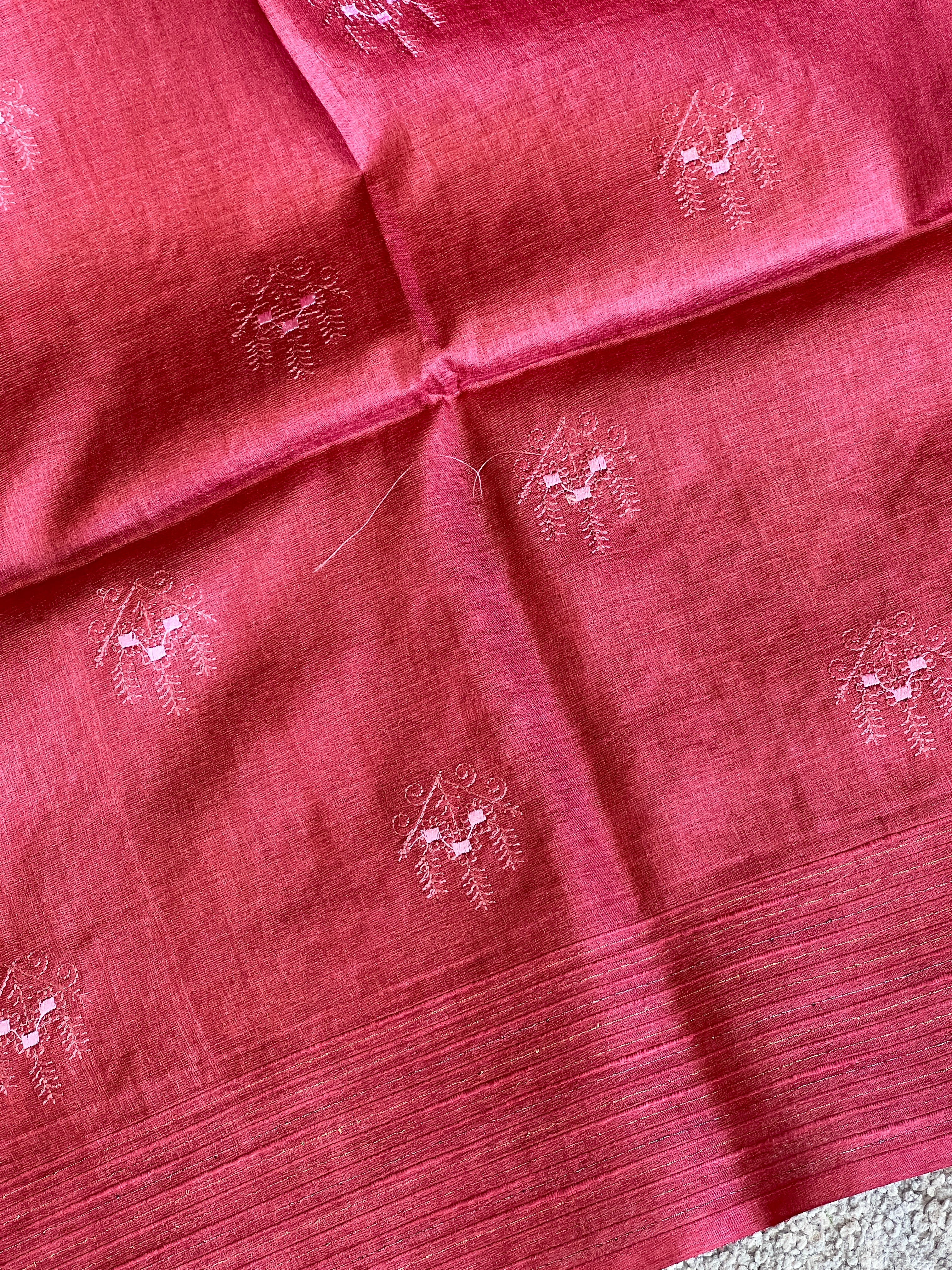 Machine Embroidery Detailed Tussar Saree | MNH512