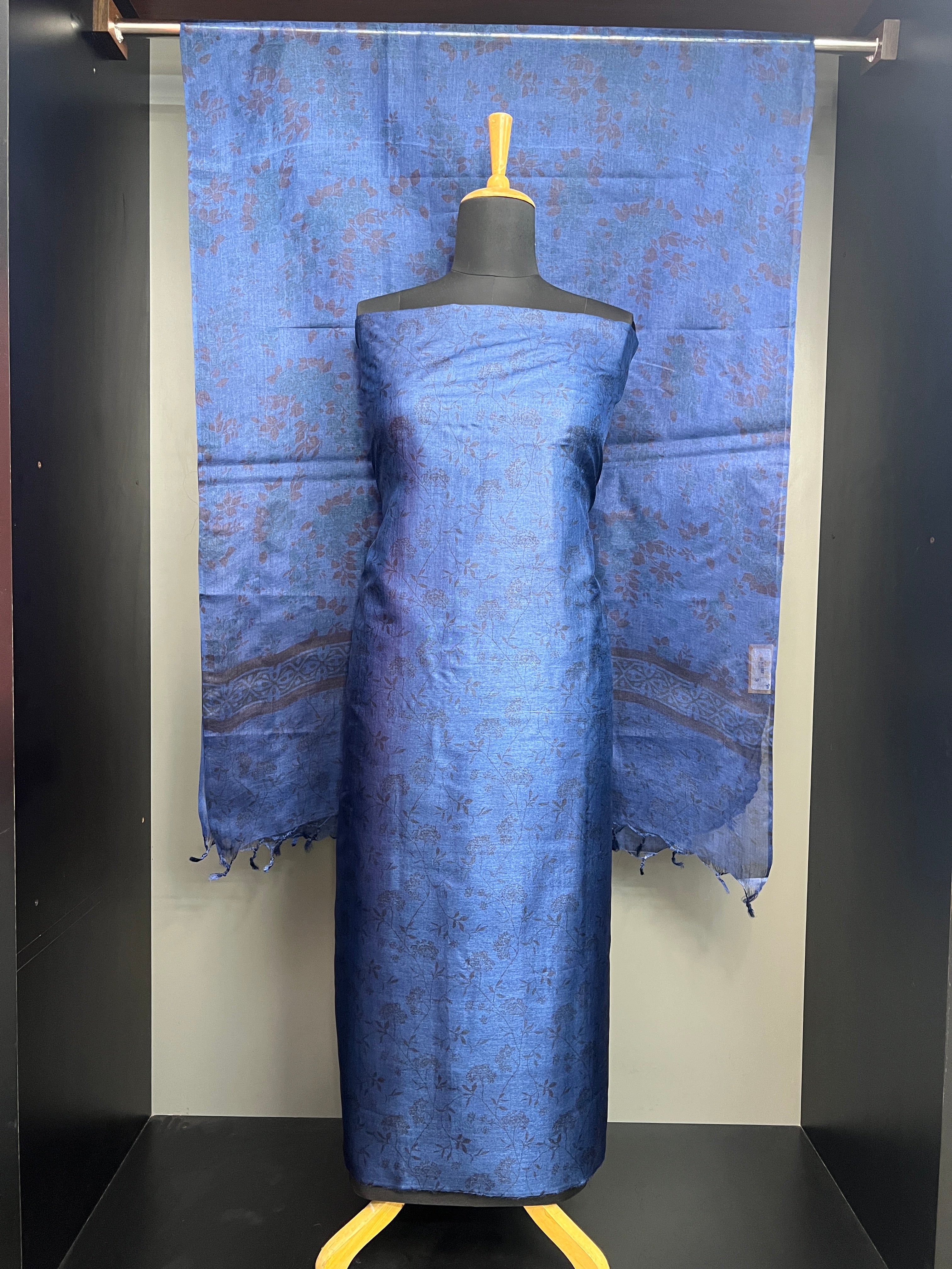 Floral Digital Print Detailed Tussar Salwar Set | MNH573