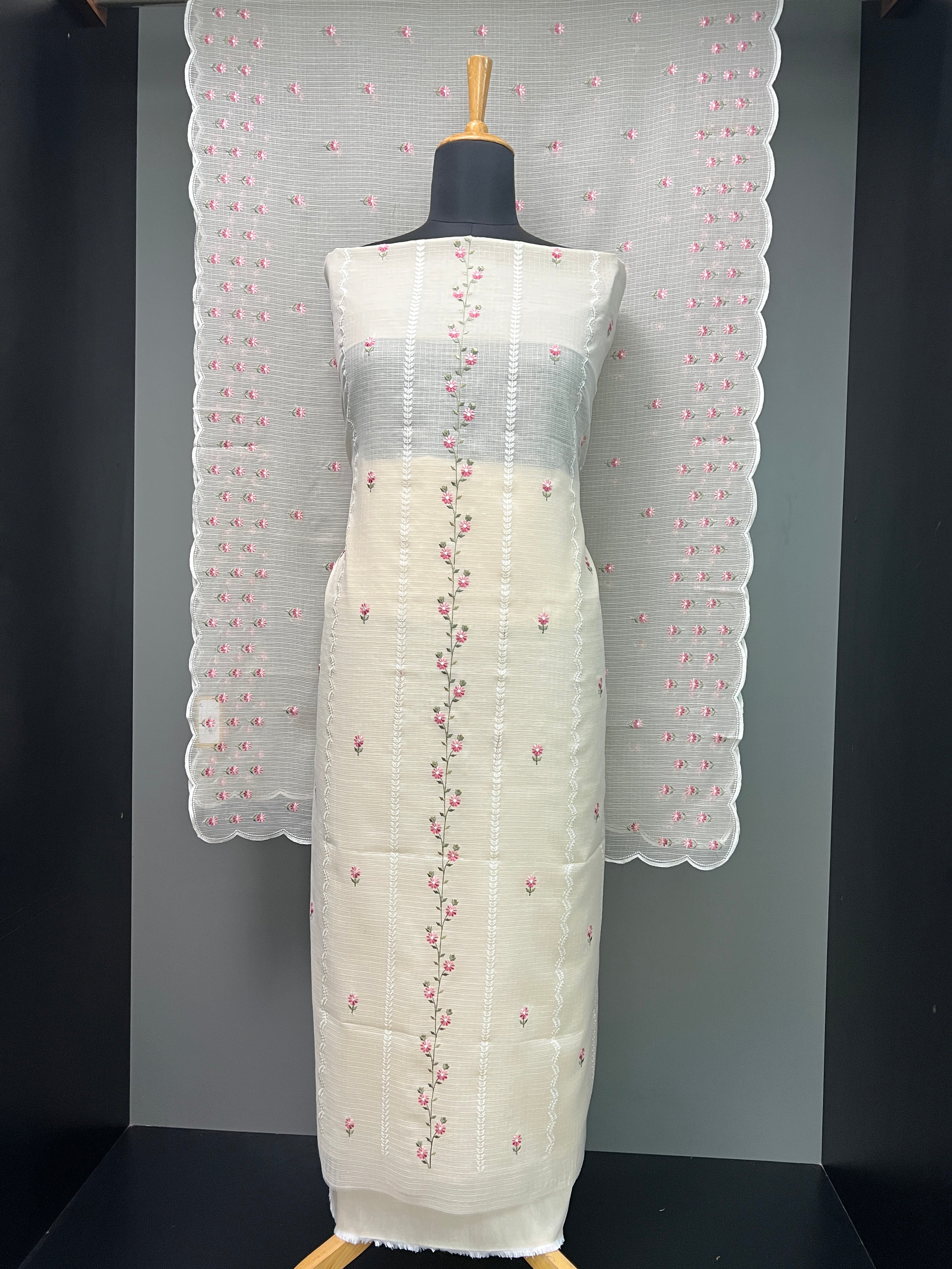 Floral Machine Embroidery Detailed Kota Salwar Set | MR209