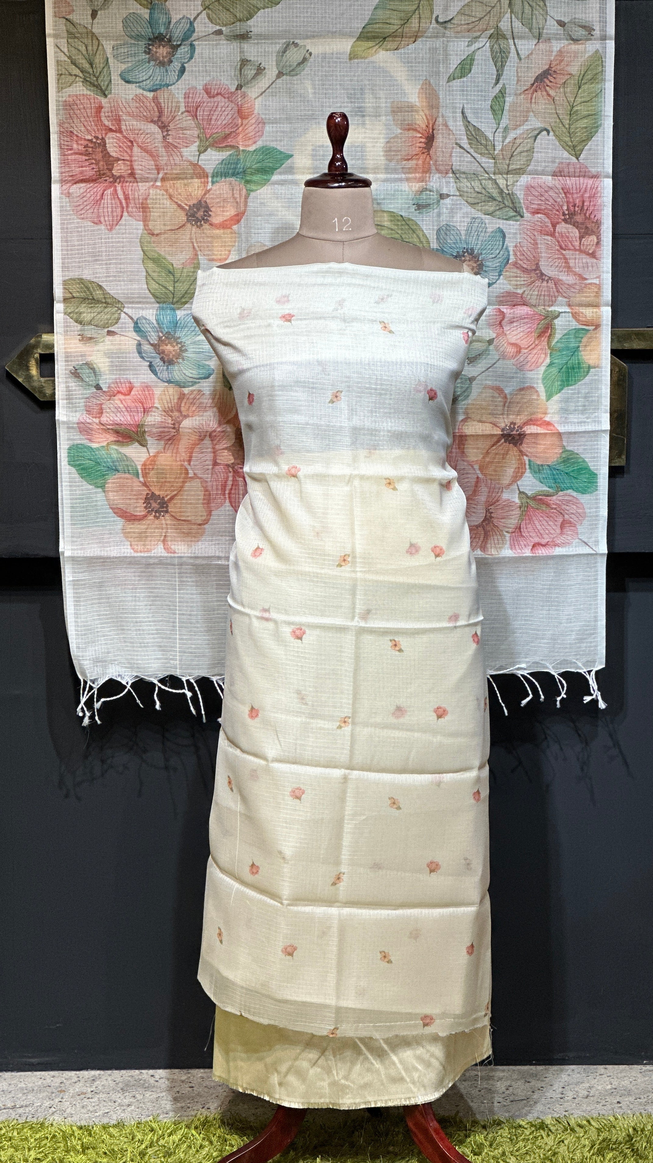 Floral Digital Print Detailed Silky Kota Salwar Set | MR241